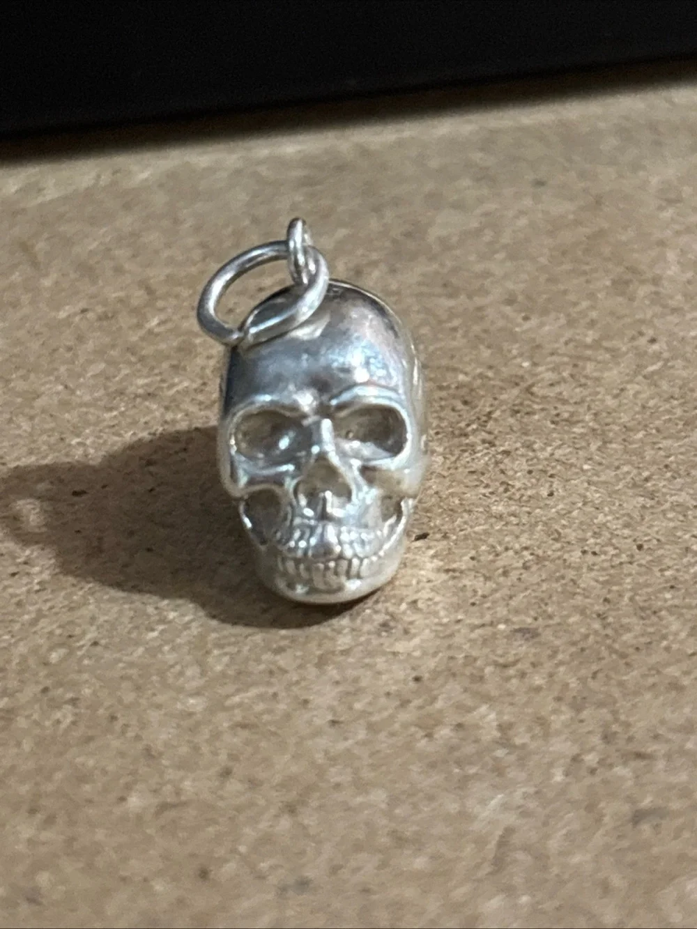 Silver 925  Skull With Hinge Jaw And Hidden Storage Pendant With Miniature Skull